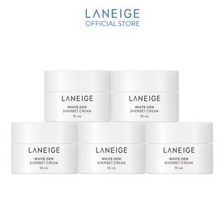 [HB Gift] Bộ 5 Kem dưỡng trắng và dưỡng ẩm Laneige White Dew Sherbet Cream 10mlx5