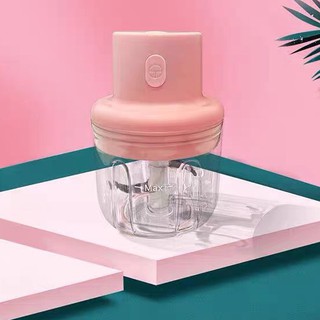 Máy Xay Thịt Tỏi Ớt Đa Năng Cầm Tay Mini Bằng Điện Sạc Cổng USB 250ml Lưỡi Dao Sắc Bén Nhỏ Gọn Tiện Lợi Dễ Sử Dụng