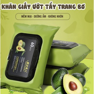 Khăn Giấy Ướt Tẩy Trang Tinh Chất Bơ/Than hoạt tính [60 miếng]
