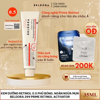 Kem Dưỡng Retinol 0.5 Phủ Bóng, Ngăn Ngừa Mụn Beldora 299 Prime Retinol Activator 35ml