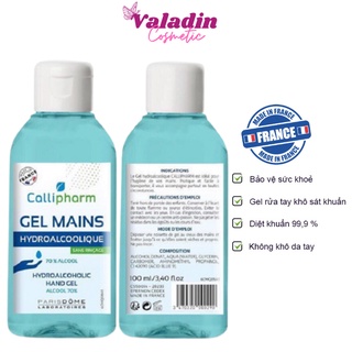 Gel rửa tay khô CALLIPHARM Gel Mains Hydroalcoolique (100ml) - Chai nước rửa tay