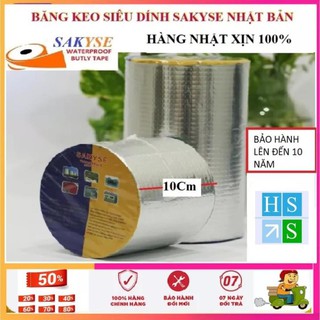(Khổ 10cm x 5m) BĂNG KEO CHỐNG THẤM Nhật Bản SAKYSE - Siêu dính, dùng trên mọi vật liệu, chống chịu mọi thời tiết