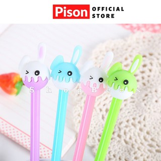 Bút bi nước mực gel hình Kẹo thỏ Pison, mực đen ngòi kim 0.38mm - BN021 - 1 cái
