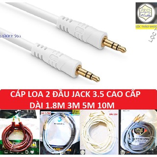 Cáp loa 2 đầu jack 3.5 dài 1.5M 3M 5M 10M cao cấp (dây loa 2 đầu 3 li)