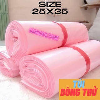 [Bộ Túi Mẫu] Túi gói hàng niêm phong tự dính Size 25x35 - Màu Hồng cao cấp