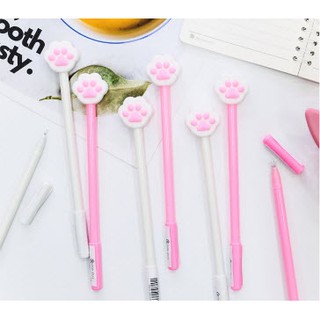 B49 Bút chân mèo trắng bút cute bút dễ thương bút viết gel