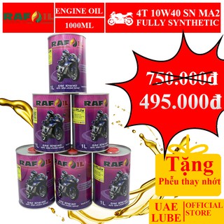 Combo 6 chai nhớt Raf Oil 10W40 1L tổng hợp toàn phần