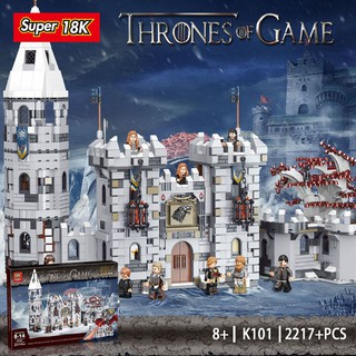 Đồ chơi Lắp ghép Mô hình  Drama Game of Thrones Winterfell Castle dragon MOC-39717 Figures Model K101