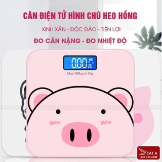 Cân điện tử sức khỏe hình heo  xinh xắn sử dụng pin