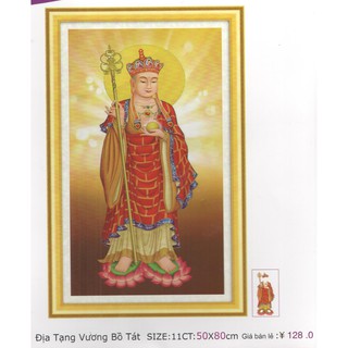 Tranh thêu chữ thập Phật Địa Tạng Vương Bồ Tát 3D LV3414 - chưa thêu