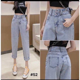 Quần baggy jean nữ lưng cao bigsize từ 40kg đến 80kg. Hàng VNXK size đại đến 35 MS52