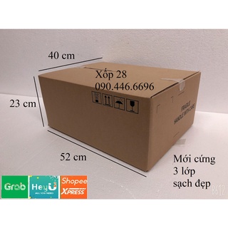 52x40x23 mới cứng 3 lớp Hộp thùng giấy bìa carton dùng đóng gói hàng hóa vận chuyển nhà giá rẻ to nhỏ vừa