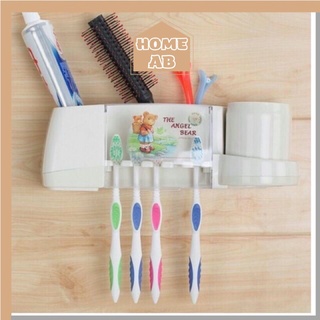 Cắm Bàn Chải Nhà Tắm/Kệ Để Đồ Nhà Tắm Tặng Kèm Cốc Đánh Răng Có Ngăn Đựng Đồ Tiện Lợi 2155