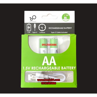 Bộ 02 pin sạc AA 1,5v lithium 2600 mWh dành cho mic karaoke, đồ chơi, chuột không dây, máy hút sữa