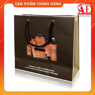 Túi giấy đựng mỹ phẩm quà tặng cao cấp (Màu nâu đen) 20x22x8cm Na.shi set 50 cái