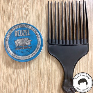 Pomade vuốt tóc Reuzel Blue 35g Hà Lan + Tặng Lược Chải Pomade Chuyên Dụng Afro Pick