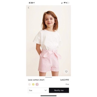 Quần short dư xịn cho bé gái nơ hồng