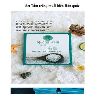 Set tắm trắng muối biển Hàn Quốc dưỡng trắng chống nắng Whitening Body Bath