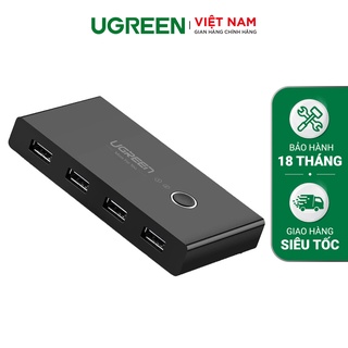 Bộ chia sẻ máy in USB 2.0 từ 4 thiết bị vào 2 máy tính UGREEN US216 30767- Hàng phân phối chính hãng - Bảo hành 18 tháng