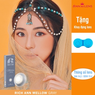 Lens mắt màu xám tây MELLOW GRAY ANN365, kính áp tròng 1 ngày không giãn full độ cận