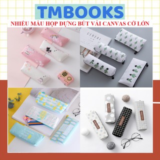 Nhiều mẫu Hộp bút vải canvas cỡ lớn cute , nhiều màu xinh xắn có khóa kéo, kiểu dáng Hàn Quốc cho học sinh ,sinh viên