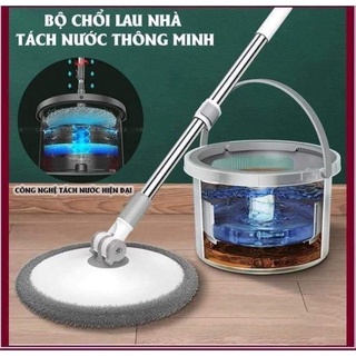 Chổi lau nhà thông minh tách nước bẩn K9 tròn xoay 360 độ công nghệ nano, cây lau nhà thông minh tách nước bẩn có vòi xả