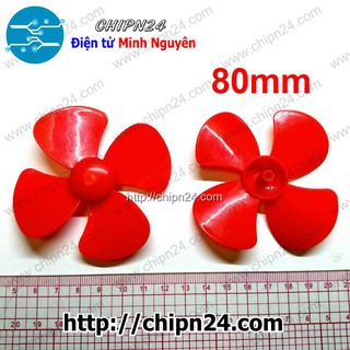 [1 CÁI] Cánh Quạt 80MM 4 Cánh Trục 2MM ĐỎ