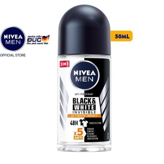 LĂN KHỬ MÙI CHỐNG Ố VÀNG ÁO NAM NIVEA BLACK &amp; WHITE INVISIBLE ANTI-PERSPIRANT 50ML