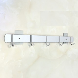 Thanh 6 Móc Inox SUS304 treo quần áo lắp đặt dính tường hoặc khoan - Cảm Kết Inox 304