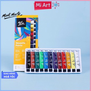Bộ 12 Màu Gouache Mont Marte x 12ml - Gouache Paints Signature - PMHS0028