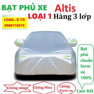 Bạt Che Phủ Xe Toyota Altis Cao Cấp (bạt 3 lớp Tráng Nhôm, chống xước)