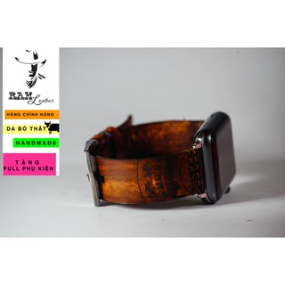 Dây đồng hồ RAM Leather vintage da bò Italia Vegtan màu nâu sáng