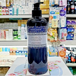 Dầu xả Hischer, phục hồi tóc khô xơ, hư tổn tinh chất Argan 500ml