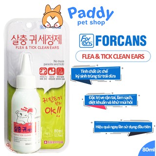 Tẩy Ve Rận Tai Forcans Flea &amp; Tick Clean Ears 80ml