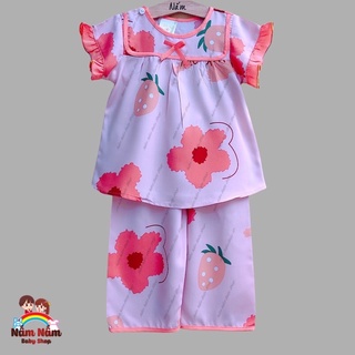 Bộ lanh/tole tay ngắn quần dài bé gái 10-36kg(đã phân loại)