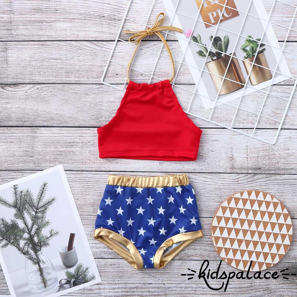 Set áo quần bơi buộc dây hở lưng đáng yêu cho bé gái