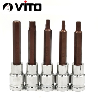 Đầu Lục Giác Thép S2 Dài 100mm VITO Chân Bulong 1/2 Inch Thép CR-V
