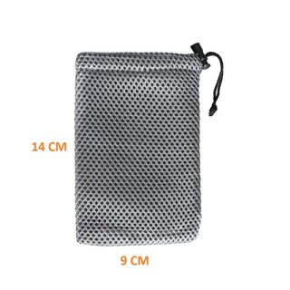 [XÁM] Túi Đựng Cho Pin Dự Phòng, Tai Nghe, Cáp Sạc - Kích Thước 9cm x 14cm - Hưng Long PC