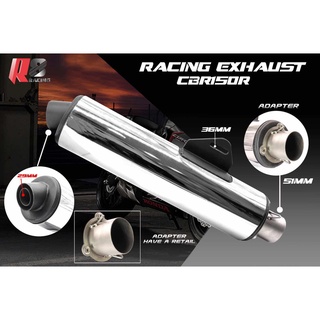Pô tăng R8 CBR Khắc phục tiếng phè  - Lon Pô tăng CBR R8 + adapter winner sonic raider exciter