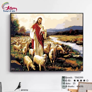 Tranh sơn dầu tự tô màu số hoá Chúa Giêsu - Mã TN0399