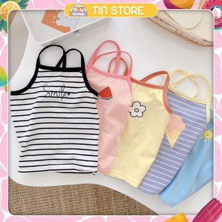 Áo Hai Dây Thun Lạnh Sắc Màu Chất Liệu Cotton Mềm Mại Thoải Mái Cho Bé Gái Từ 5Kg Đến 28Kg Thời Trang trẻ Em Tin Store