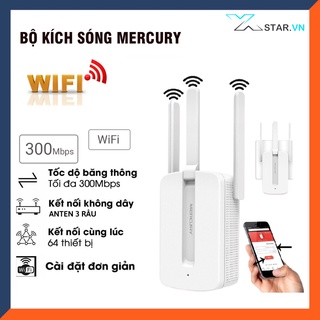 [FREESHIP]Kích sóng wifi Mercury MW310RE 3 Anten siêu mạnh - Sản phẩm chính hãng
