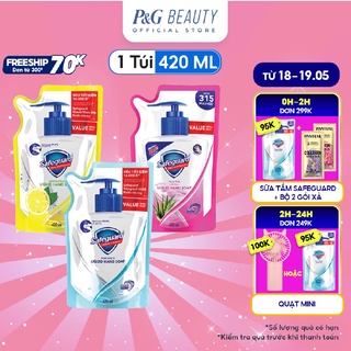 Nước Rửa Tay Làm Sạch Giúp Loại Bỏ Vi Khuẩn Safeguard 420ml dạng túi