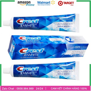 Kem đánh trắng răng Crest 3D White Advanced - Loại Cao Cấp, 158g