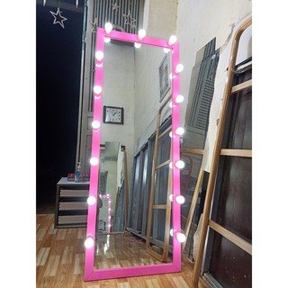 Gương đèn LED 60x160cm viền hồng