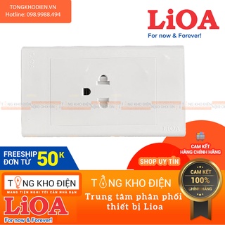 Mặt 1 ổ cắm 3 chấu LiOA [CHÍNH HÃNG], Nhựa TRẮNG - Tiếp điểm ĐỒNG
