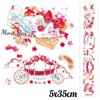 [Chiết] Đoạn Washi tape 5x35 cm, băng dán trang trí chủ đề hoa làm tranh washi