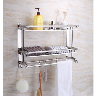 Kệ Nhà Tắm INOX 304 Dán Tường 3 tầng chịu tải 15kg tặng kèm bộ đinh vít khoan tường (Ảnh Video Thật)