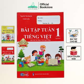 Sách - Combo Bài tập tuần toán và tiếng việt lớp 1 học kỳ 2 (Kết nối tri thức với cuộc sống) - NPH Qbooks