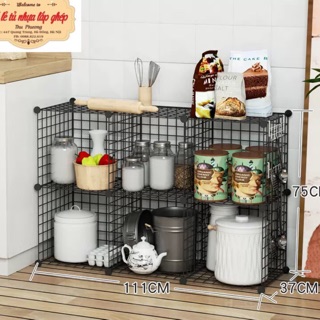 TẶNG MÓC SƯỜN- TỦ KỆ LƯỚI GHÉP ĐA NĂNG 6 NGĂN